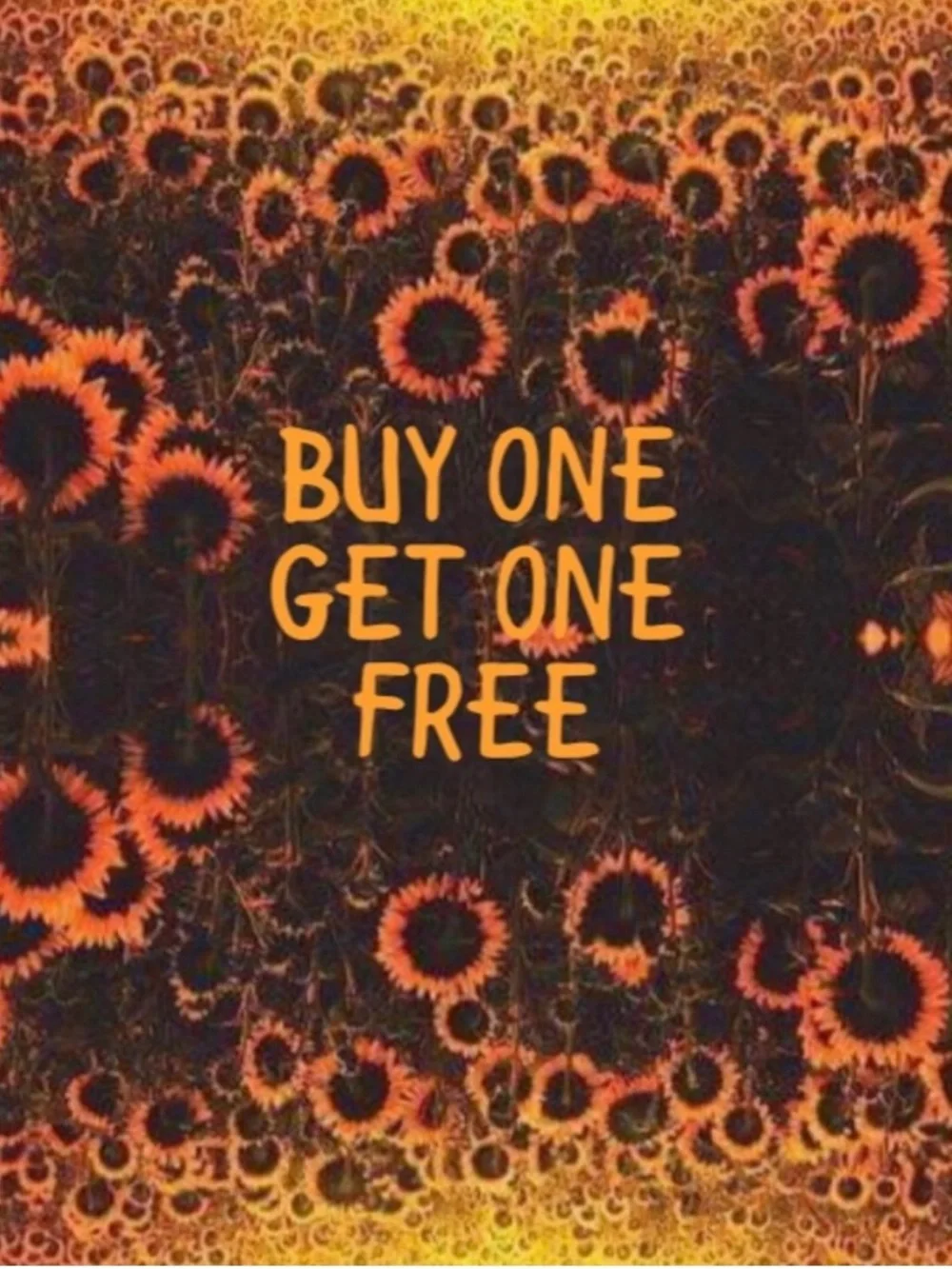 Sunflower Graphic 'Buy One Get One Free' Tee - Orange & Black